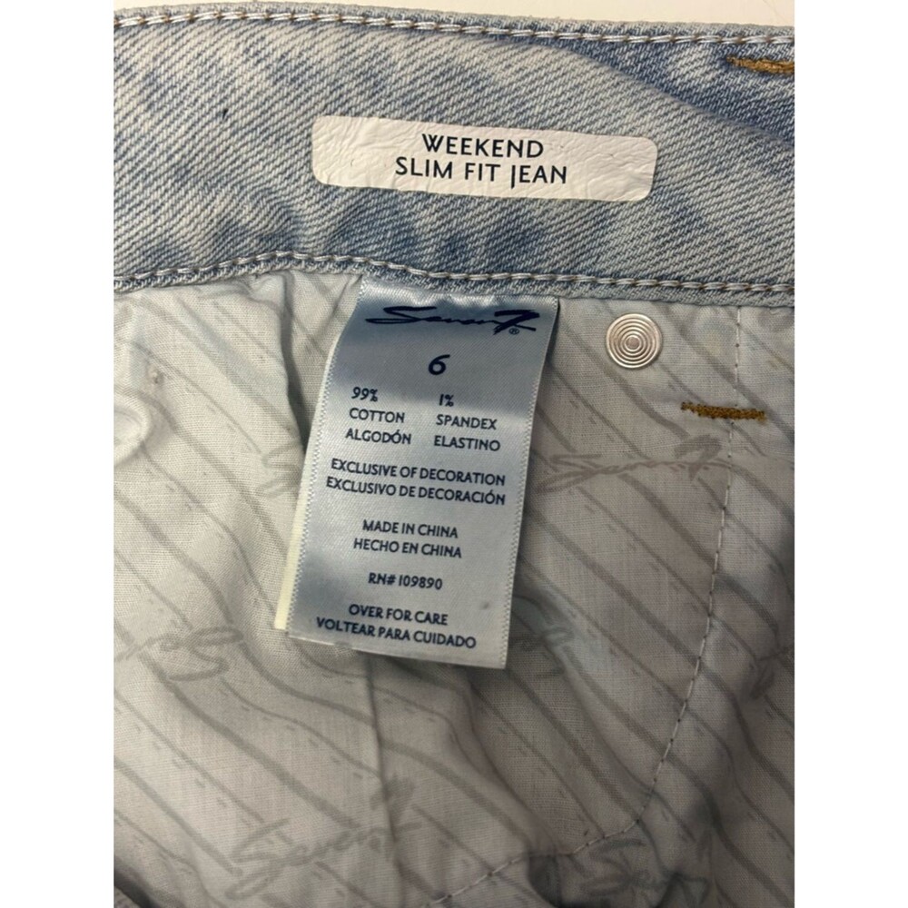 Seven7 Light Wash Distressed Weekend Slim Fit Women’s 6 Jeans - Picture 7 of 8